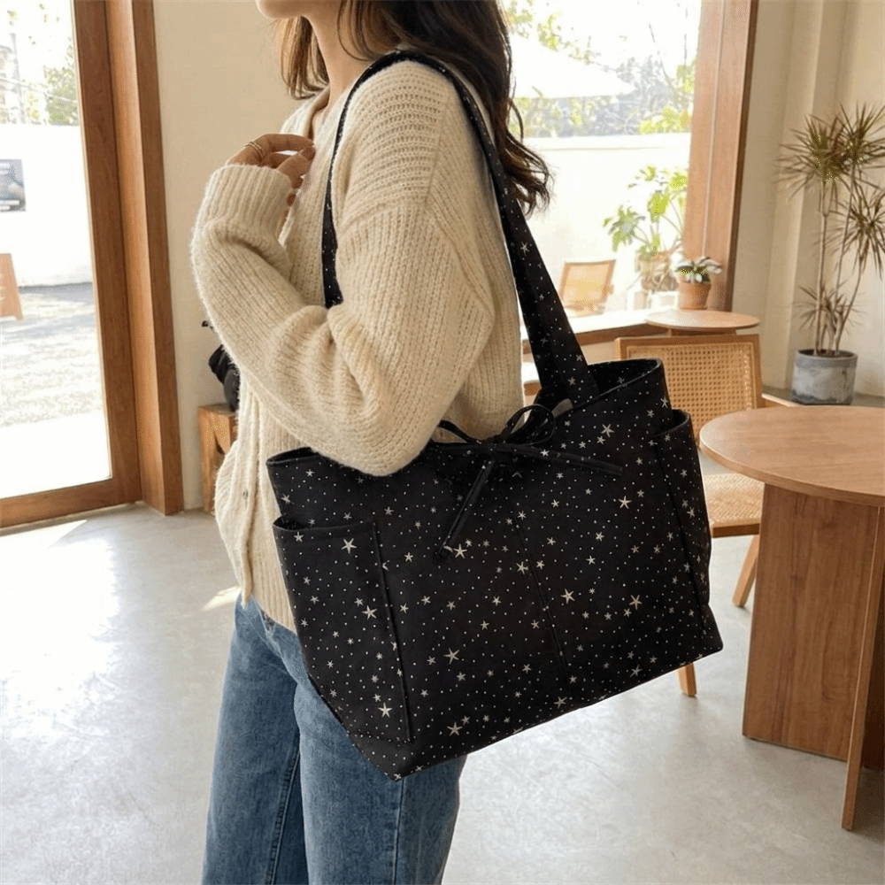 Tote Bag Beach - Retro Shiny Star Shoulder Bag Korean
