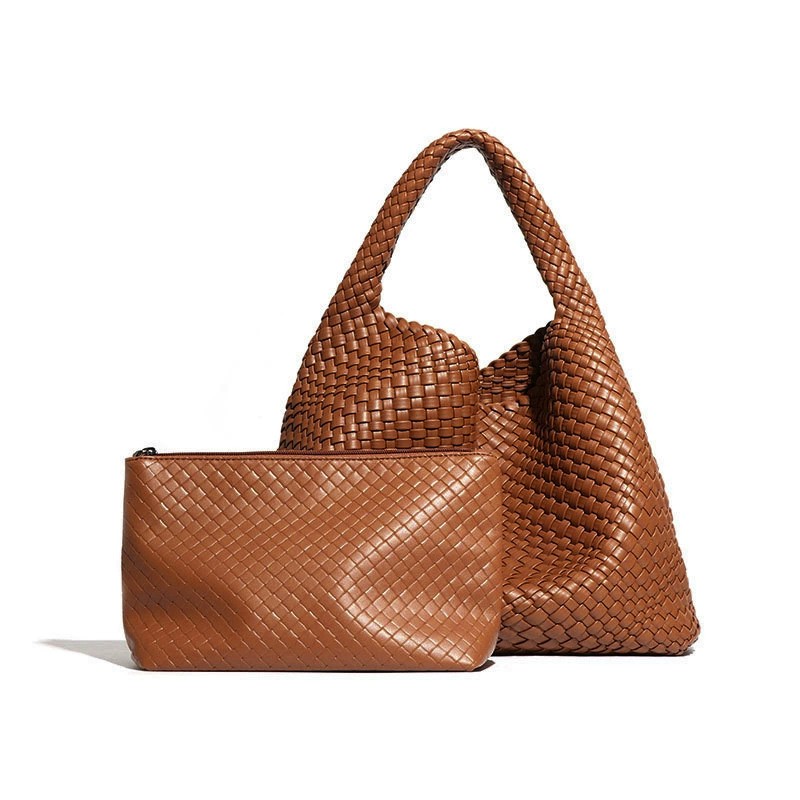Women Woven Vegan Leather Tote - Tote Bag Beach 评论和价格