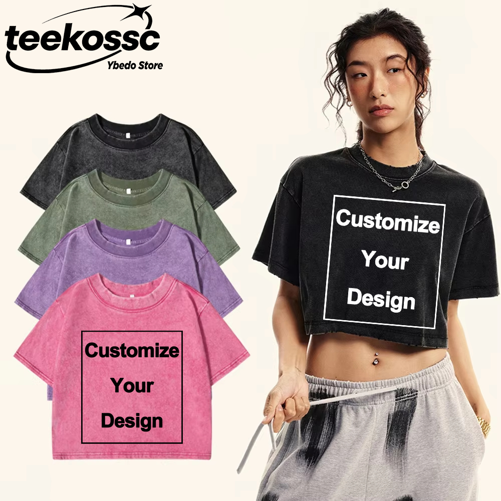 Y2k Custom Solid Washed T-Shir - Crop Top Crochet 评论和价格