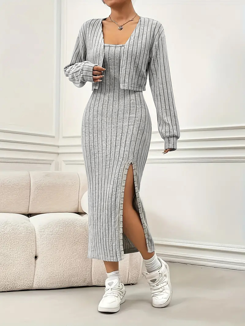 Plus Size Women 2 Piece Ribbed - Crop Top Crochet 评论和价格