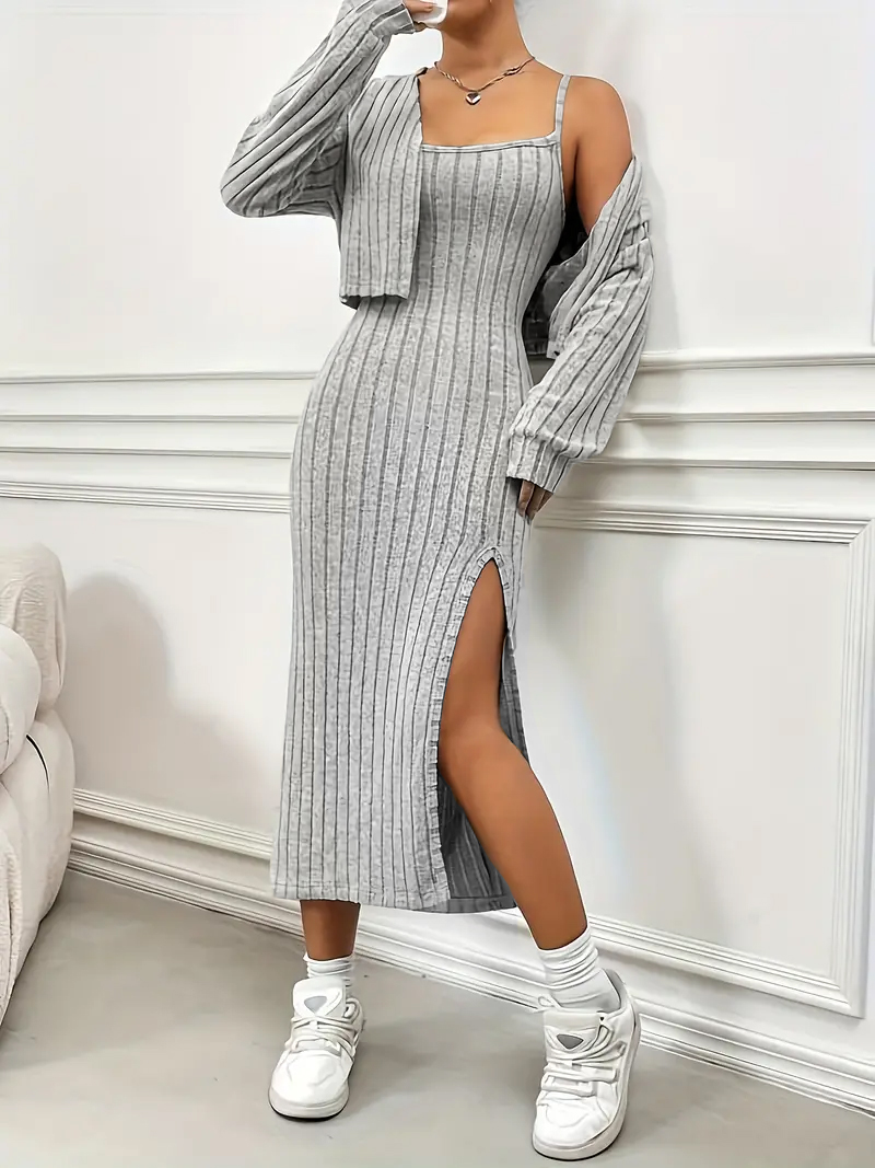 Plus Size Women 2 Piece Ribbed - Crop Top Crochet 评论和价格