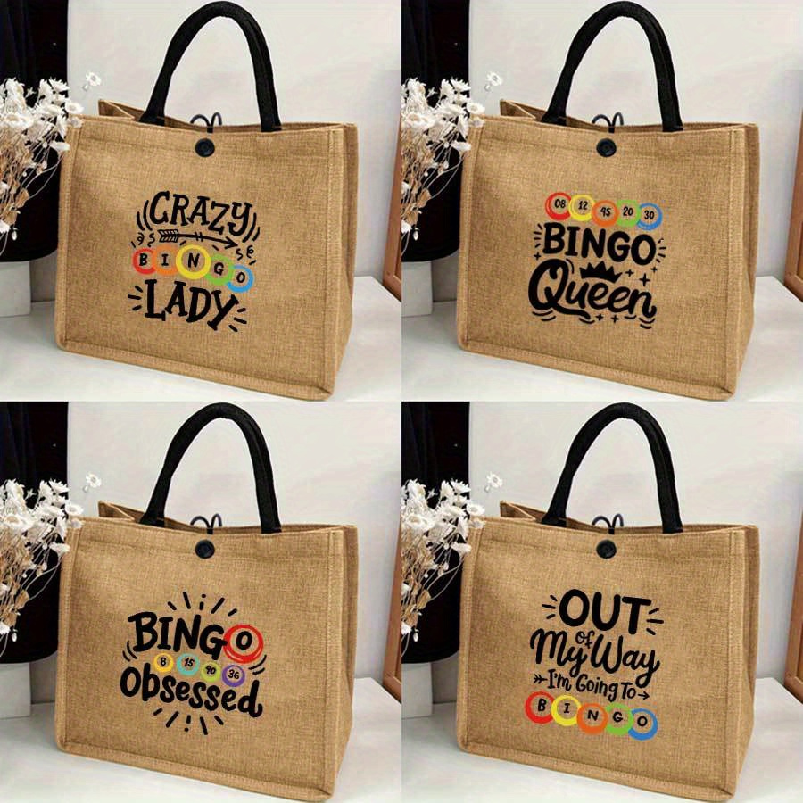 Women's Bingo Print Tote Bag w - Tote Bag Beach 评论和价格